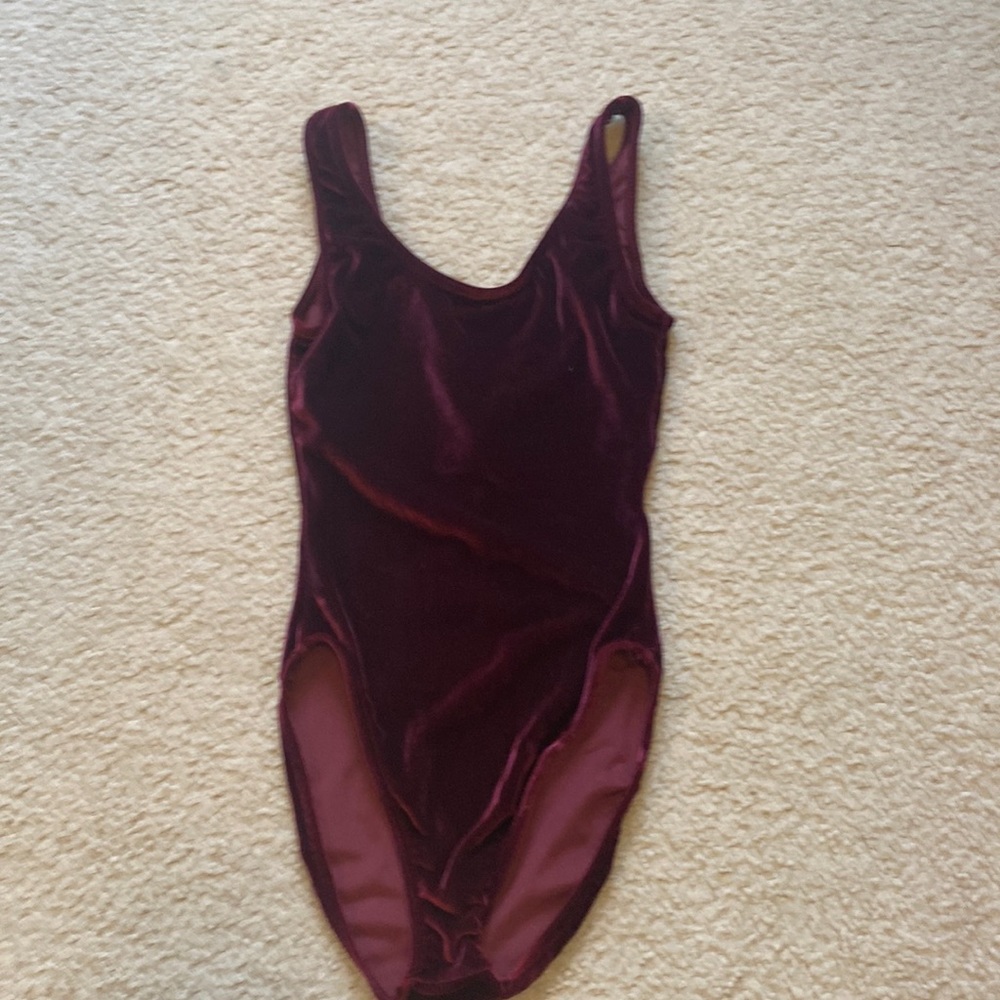 Red velvet ballet leotard